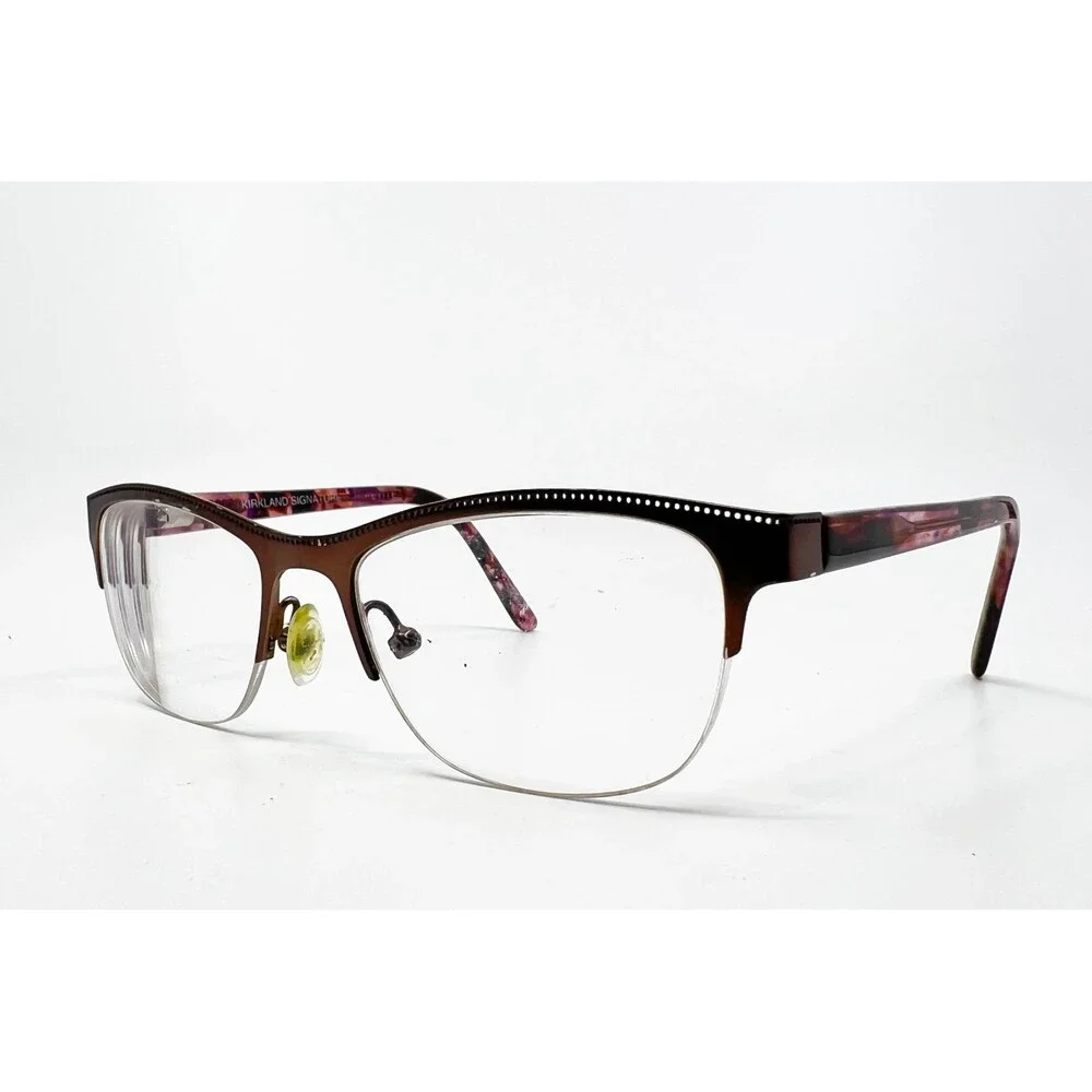 Kirkland Signature Eyeglasses Womens Brown Petite Semi Rimless KS 485 49-17-130